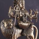 Pure Brass Large Goddess Durga Statue (Sherawali Mata) 18.5" | Riding Lion | Meticulous Detailing | Intricate Craftsmanship | Power, Protection & Divine Grace